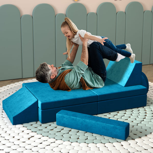 Trapezoidal backrest Play Couch , Kids Couch(10 Pieces)