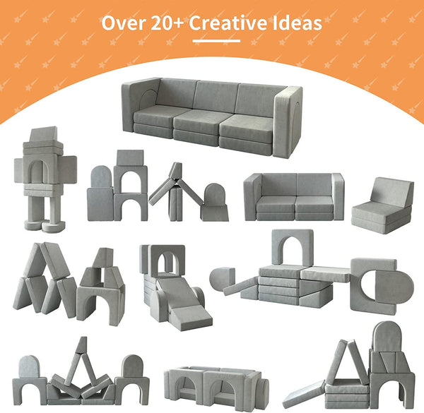 Linor Play Couch, Kids Couch (12 Pieces)