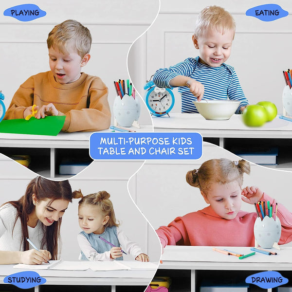 Kids Art Table, 2-In-1 Kids Craft Table and Chair Set , Wooden  Painting Art Easel Set, Toddler Activity Table, Kids Arts and Crafts Ages 3-12