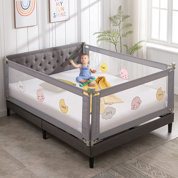 3 Pieces Baby Bed Rail Guard for Kids, bed rails for queen size bed (Queen Size)