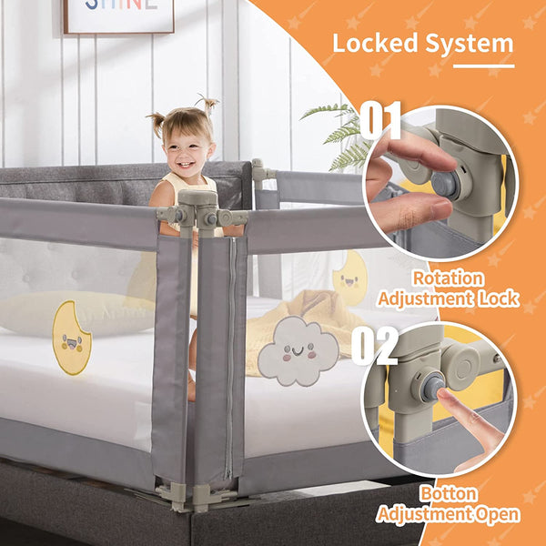 3 Pieces Baby Bed Rail Guard for Kids, bed rails for queen size bed (Queen Size)