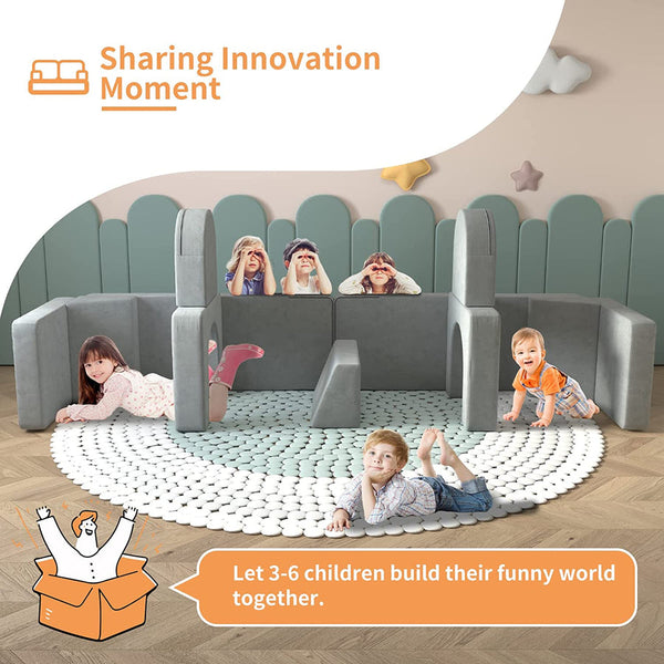 Linor Play Couch, Kids Couch (12 Pieces)
