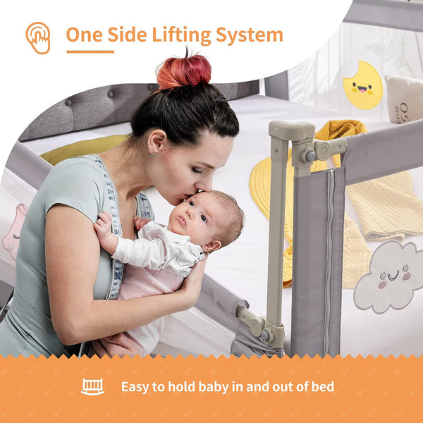 3 Pieces Baby Bed Rail Guard for Kids, bed rails for queen size bed (Queen Size)