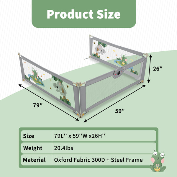 Linor 3-in-1 Baby Bed Foldable Guardrail for Thick Mattresses