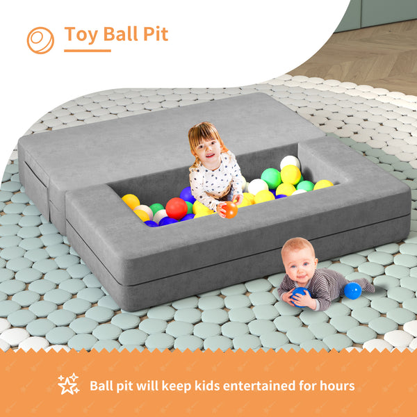 Multi-color Kids Couch, Play Couch with Washable and Durable Covers