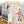 Kids Art Table and Chair Set, Kids Craft Table with Two Chairs, Storage Shelves, Canvas Bins, Wooden Children Study Desks, Kids Desk and Chair Set for Drawing and Painting