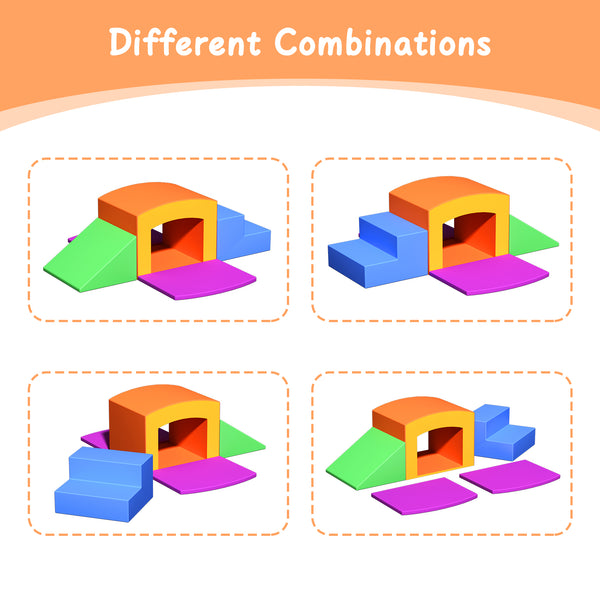 linor Foam Climbing Blocks for Toddlers, 5 Pcs Climbing Toys for Toddlers 1-3 Crawl