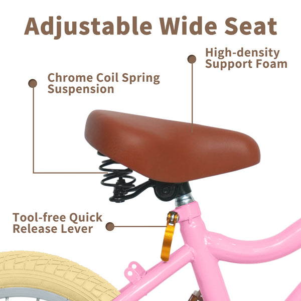 Kids Bike, 14 16 20 inch Girls Bike for 5-14 Girls with Training Wheels New