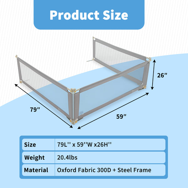 Linor 3-in-1 Baby Bed Foldable Guardrail for Thick Mattresses