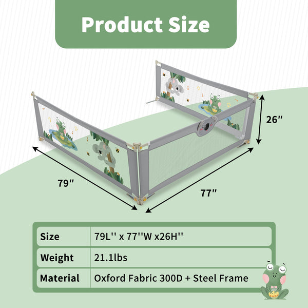 Linor 3-in-1 Baby Bed Foldable Guardrail for Thick Mattresses