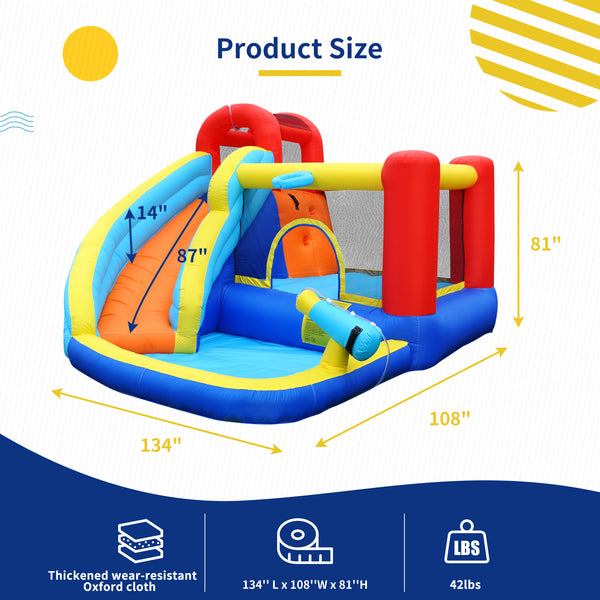 Inflatable Water Slide, 8 in 1 Water Inflatable Slide for Kids and Adults (Single Slide)