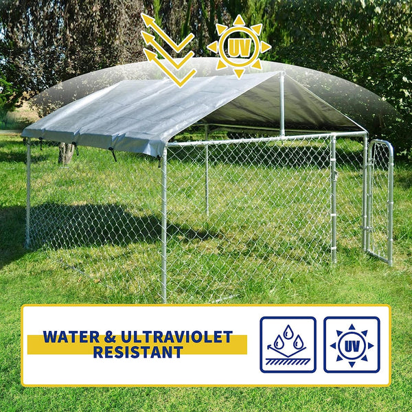 Large Dog Kennel, Heavy Duty Outdoor Dog Fence Dog Cage, Anti-Rust Dog Pens