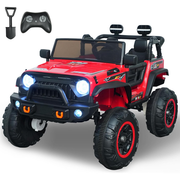 24V 7AH 2 Seater Ride on Toys for Kids, 2/4WD Kids' Electric Vehicles with Remote Control for Girls and Boys, UTV Ride On Car for Kids, Wireless Bluetooth, Spring Absorbers and Sand Shovel