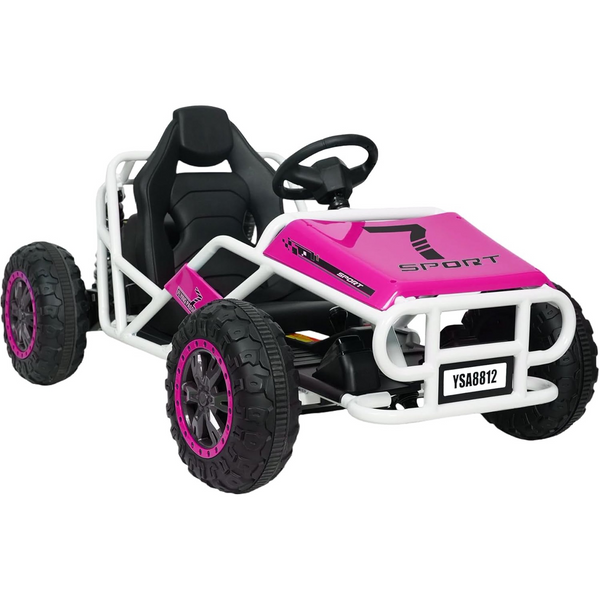 24V 7AH Ultimate Go Kart for Kids Age 6+, 2x200W Motors Off Road Go Karts for Girls and Boys, Electric Go Kart with 2 Shock Absorbers, Wide Seat, Metal Frame