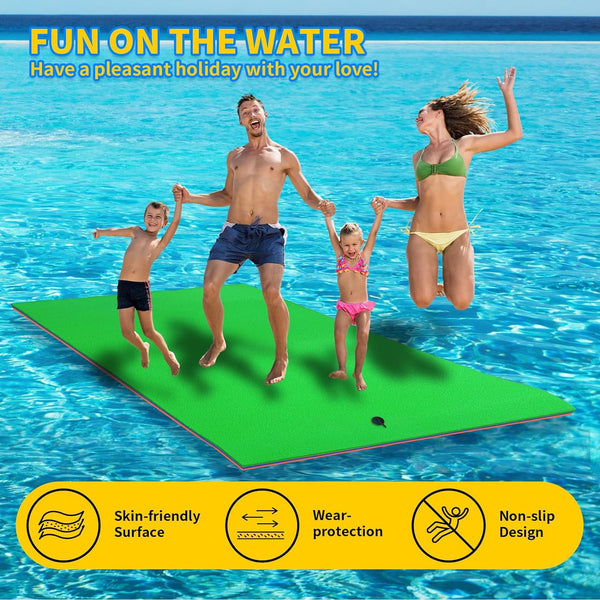 Linor 9 X 5Ft Lily Pad Floating Mat, 3-Layer Tear-Resistant Xpe Foam Floating Island for 3-5 Adults