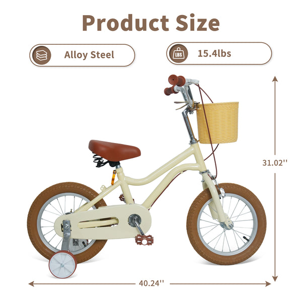 Kids Bike, 14 16 20 inch Girls Bike for 5-14 Girls with Training Wheels New