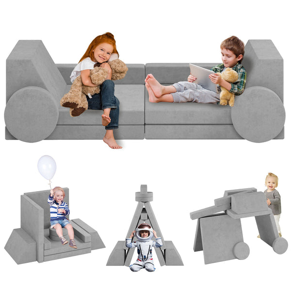 Trapezoidal backrest Play Couch , Kids Couch(10 Pieces)