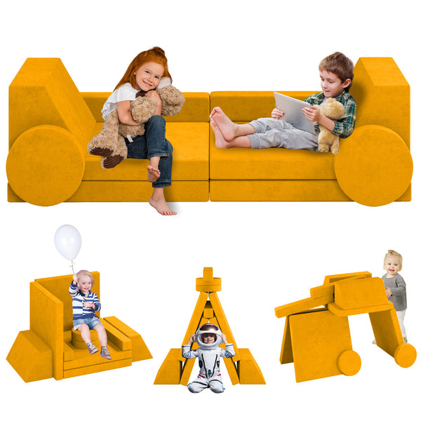 Trapezoidal backrest Play Couch , Kids Couch(10 Pieces)