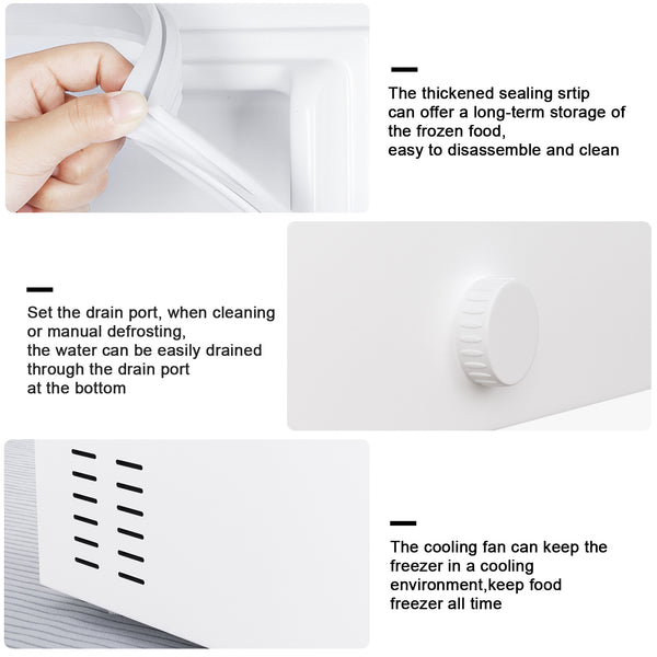 5.0 Cu.Ft Deep Freezer with 7 Level Adjustable Temperature for Temp Adjustment & Energy-Saving