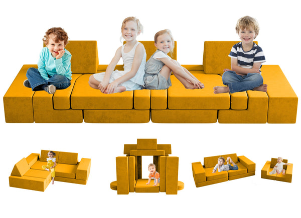 Modular Kids Play Couch, 13PCS Modular Couch Kids for 4 Kids, Kids Couch for Playroom, Modular Kids Couch for Boys and Girls, Kids Play Couch for Kids