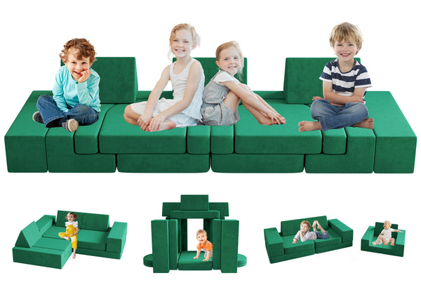 Modular Kids Play Couch, 13PCS Modular Couch Kids for 4 Kids, Kids Couch for Playroom, Modular Kids Couch for Boys and Girls, Kids Play Couch for Kids