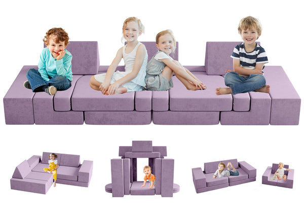 Modular Kids Play Couch, 13PCS Modular Couch Kids for 4 Kids, Kids Couch for Playroom, Modular Kids Couch for Boys and Girls, Kids Play Couch for Kids