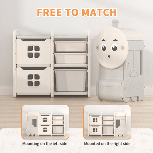 linor Multi-Purpose Toy Storage Organizer, Enclosed Cabinets, Pull-Out Drawers, Kids Toy Storage for Playroom, Bedroom