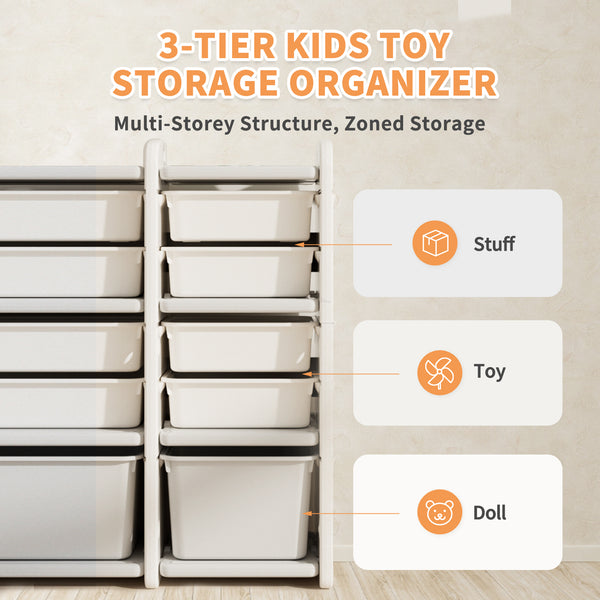 linor Multi-Purpose Toy Storage Organizer, Enclosed Cabinets, Pull-Out Drawers, Kids Toy Storage for Playroom, Bedroom