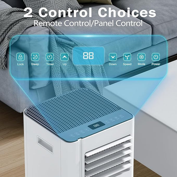 Portable Air Conditioner, 10000 BTU Portable AC Unit with Remote Control, Dehumidifier, Fan, Auto, Sleep Modes, Up to 450 Sq. Ft, 30DB Quiet Portable Air Conditioners with Installation Kits, 24H Timer