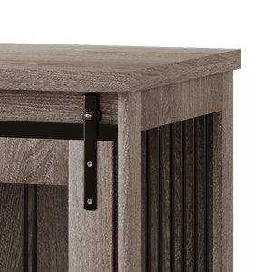 Linor Wooden Double Dog Crate Furniture with Divider and Sliding Door for Two Dogs