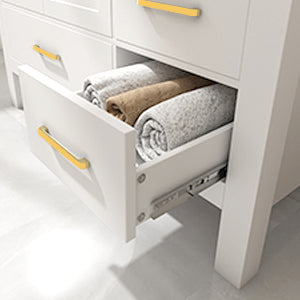 Complete 36" Bathroom Vanity Set with Sink, Faucet, and Storage - Ceramic Countertop, Soft-Close Doors, and Mirror Included, 36 "x18.3 x33