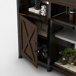 50-75 Gallon Fish Tank Stand with Power Outlets and Cabinet for Fish Tank Accessories Storage (Single door)