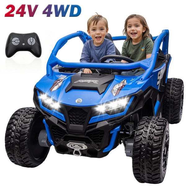 Akaber 24V 10AH 2 Seater Power of Wheels for Big Kids, 21" 4WD/AWD Largre Kids' Electric Vehicles with Remote Control for Girls and Boys, UTV Ride On Car for Kid, EVA Tires, 4 Spring Absorbers