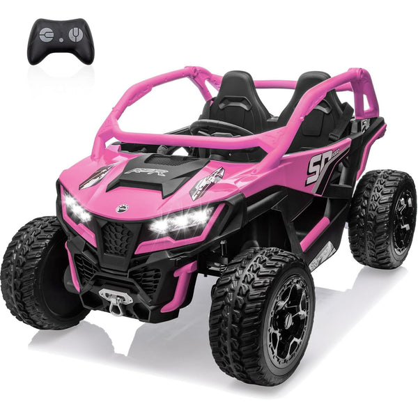 Wanan 24V 10AH 2 Seater Power of Wheels for Big Kids, 21" 4WD/AWD Largre Kids' Electric Vehicles with Remote Control for Girls and Boys, UTV Ride On Car for Kid, EVA Tires, 4 Spring Absorbers