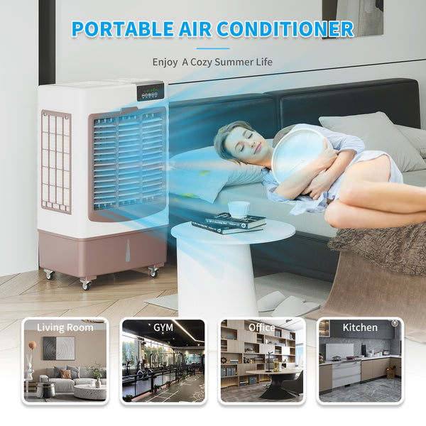 Evaporative Cooler, 3531CFM Evaporative Air Cooler with 10.6 Gal Large Tank, 130°Oscillation Swamp Cooler