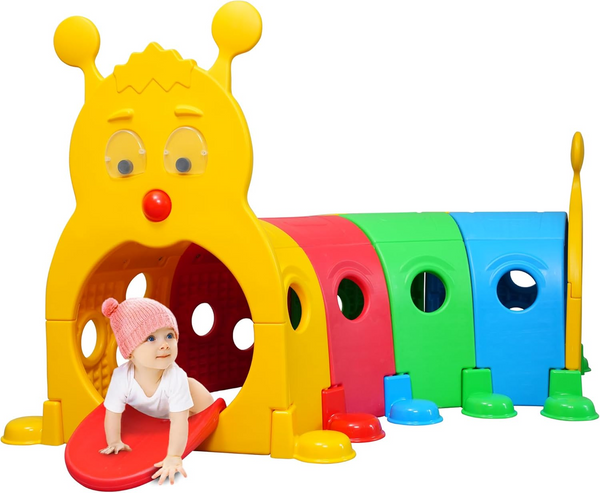 Caterpillar Tunnel for Kids, Crawl Tunnel for Kids to Climbing, Crawl, Riding, Indoor Outdoor Playground Equipment for 3-6 Years Old, Kids Tunnel Crawl for Garden, Game Room