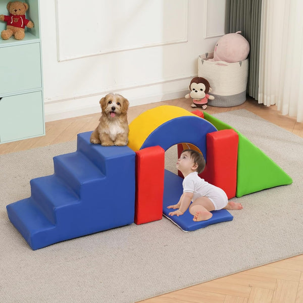 Climbing Toys for Toddlers 1-3, Wanan Indoor Climbing Toys for Toddlers Crawling and Sliding, Toddler Climbing Gym Baby Foam Climbing Blocks for Preschools Child Development, Motor Skills (6Pcs)