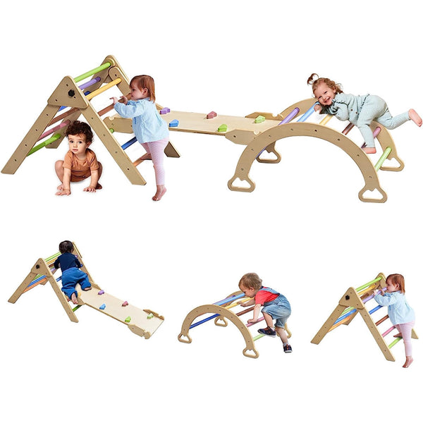 6-in-1 Triangle Set, Climbing Toys for Toddlers 1-3, Baby Climbing Toys Indoor, Toddler Climber Set