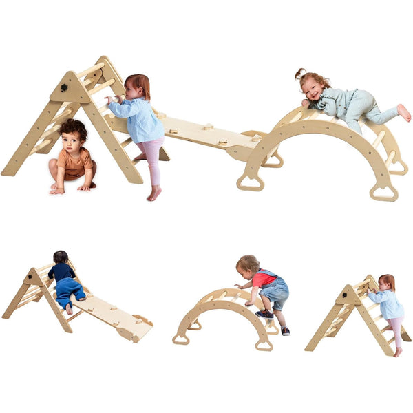 6-in-1 Triangle Set, Climbing Toys for Toddlers 1-3, Baby Climbing Toys Indoor, Toddler Climber Set