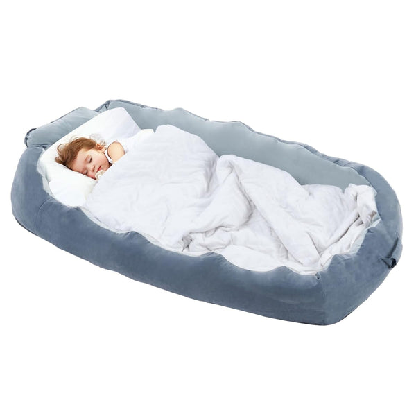 Foldable Toddler Bed, Wanan Detachable Toddler Floor Bed with Zipper, Lightweight and Portable Toddler Travel Bed for Napping, Camping