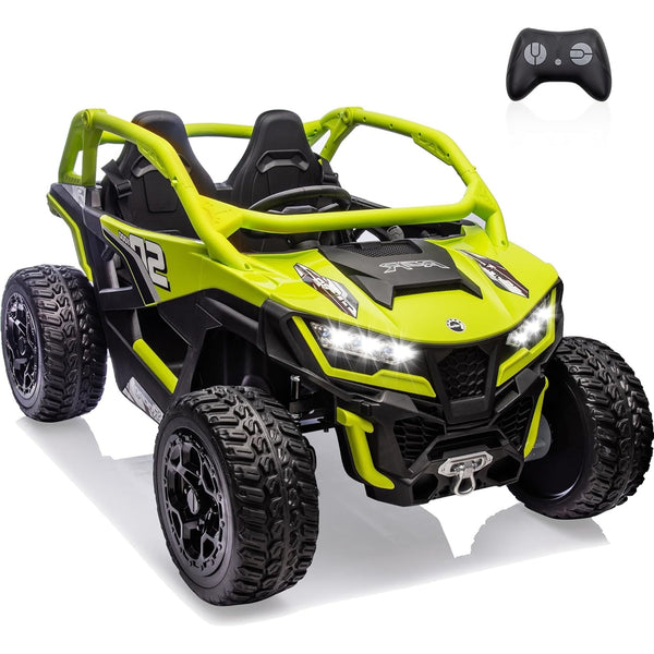 ICEELF 24V 7AH 2 Seater Ride-On Car for Kids, 4WD Remote Control, Spring Absorber