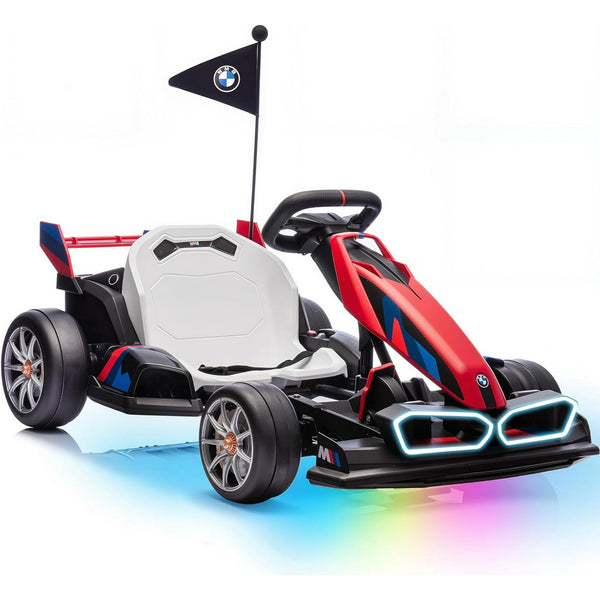 Licensed BMW Electric Go Kart for Kids 6-12, 36V 9AH Drift Kart, Dual 300W Motors, Adjustable Seat, Drift Mode, 2 Speed, LED Lights