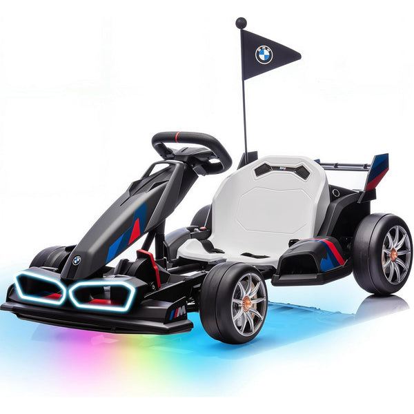 Licensed BMW Electric Go Kart for Kids 6-12, 36V 9AH Drift Kart, Dual 300W Motors, Adjustable Seat, Drift Mode, 2 Speed, LED Lights