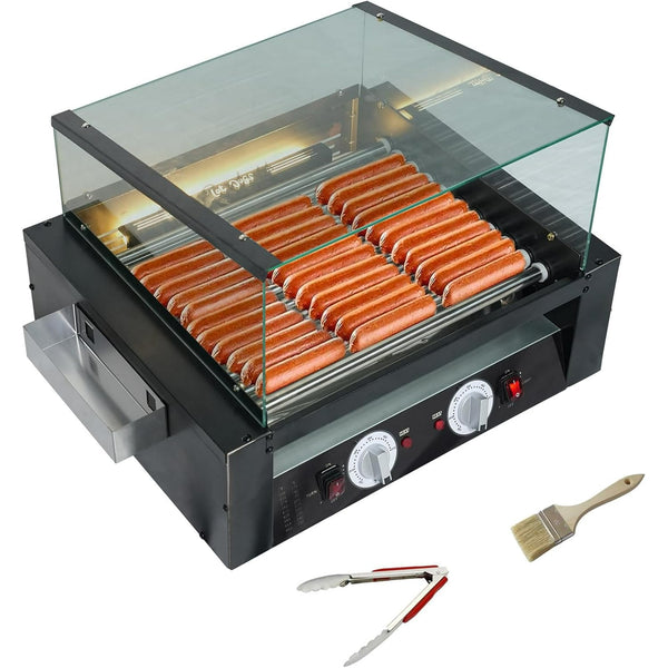 Linor 1400 Watts Hot Dog Roller Grills with 11 Rollers for 30 Hot Dogs, Commercial, Partys, BBQ