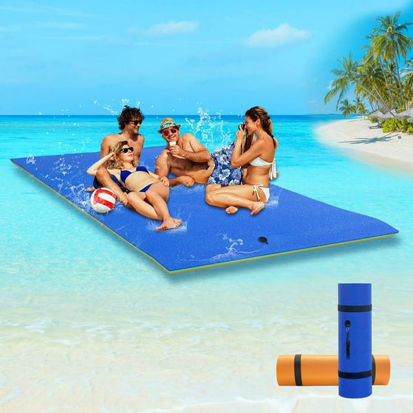 Linor 9 X 5Ft Lily Pad Floating Mat, 3-Layer Tear-Resistant Xpe Foam Floating Island for 3-5 Adults