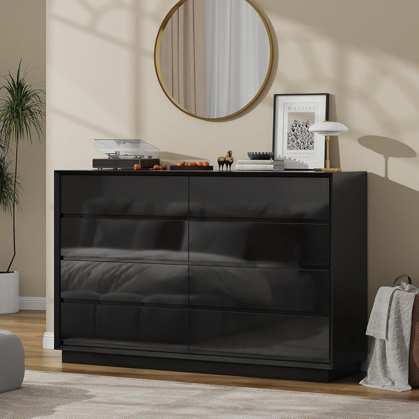 Pipleo 8 Drawer Dresser for Bedroom, Wood Dresser with Double Deep Chests of Drawer for Bedroom