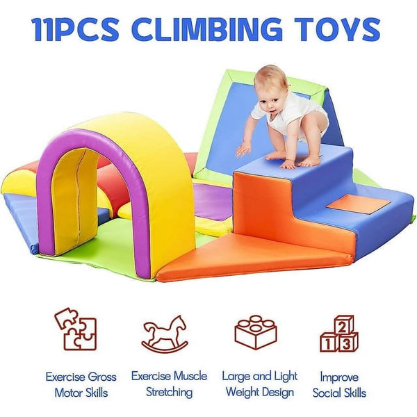 5Pcs Foam Climbing Blocks for Toddlers, Wanan Indoor Toddler Climbing Toys for Toddlers, Indoor Playground for Toddlers 1 to 3, Baby Foam Blocks Climber for Climb & Crawl, Kids Jungle Gym Playset