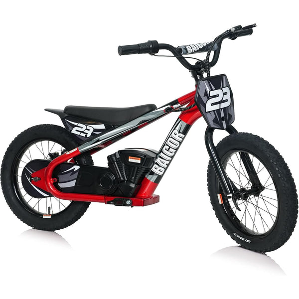 Wanan 24V Electric Bike for Kids, 250W Electric Motorcycle Up to 15.5MPH,16-inch Tires, 3 Speeds, Electric Balance Bike for Kids Aged 6+ (Red)