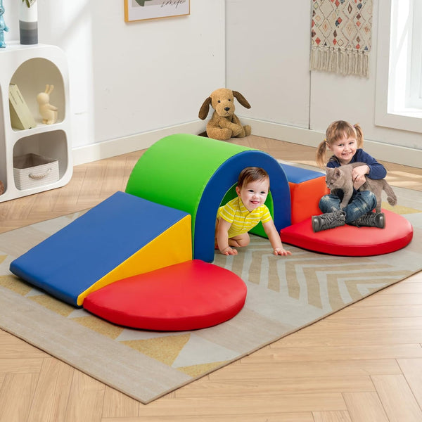 5Pcs Foam Climbing Blocks for Toddlers, Wanan Indoor Toddler Climbing Toys for Toddlers, Indoor Playground for Toddlers 1 to 3, Baby Foam Blocks Climber for Climb & Crawl, Kids Jungle Gym Playset