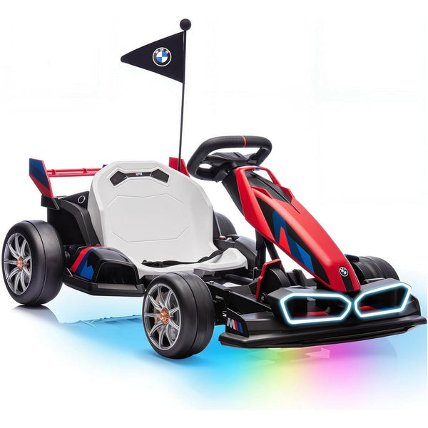 Licensed BMW Electric Go Kart, Wanan Drift Kart for Kids 6-12 with Drift Mode, 2 Speed, Adjustable Seat, LED Lights, 400W Dual Motors